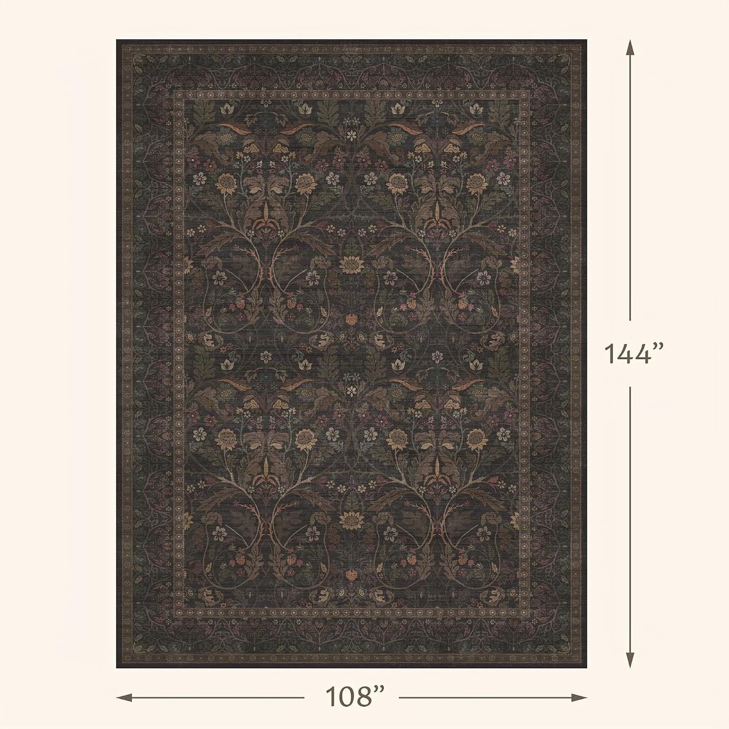 Evyhood Alfombras grandes botánicas de 9 x 12 pulgadas para sala de...