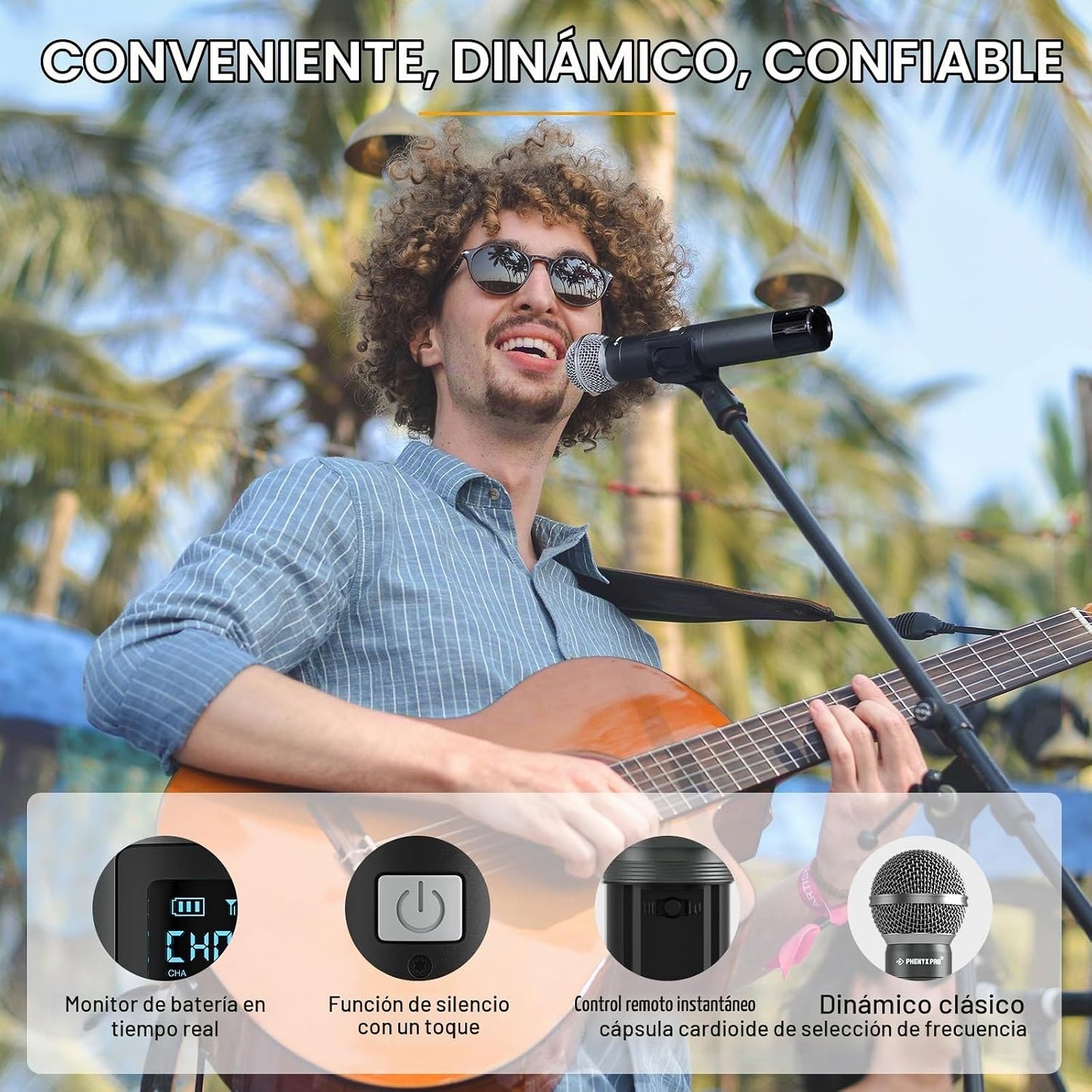 Phenyx Pro Dual UHF Digital Handheld\/Headset Micrófono Sistema PDP...