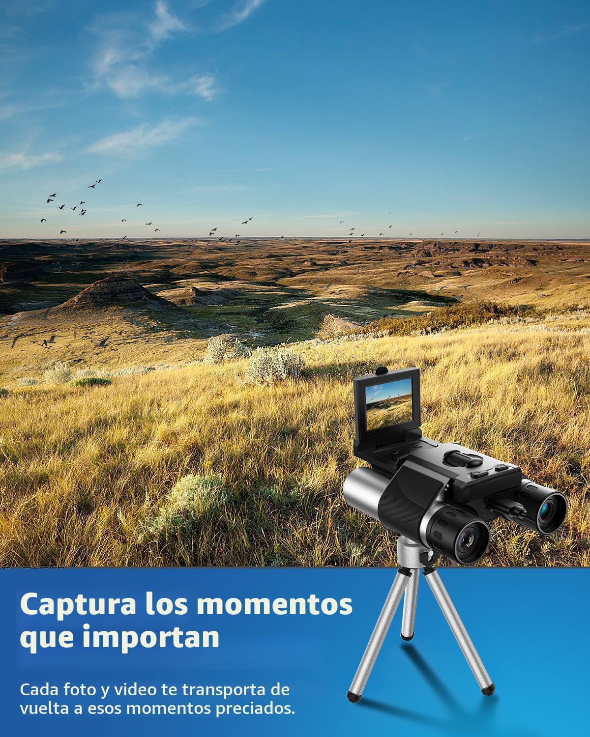 Binoculares digitales con cámara, zoom digital 8X, pantalla LCD de...