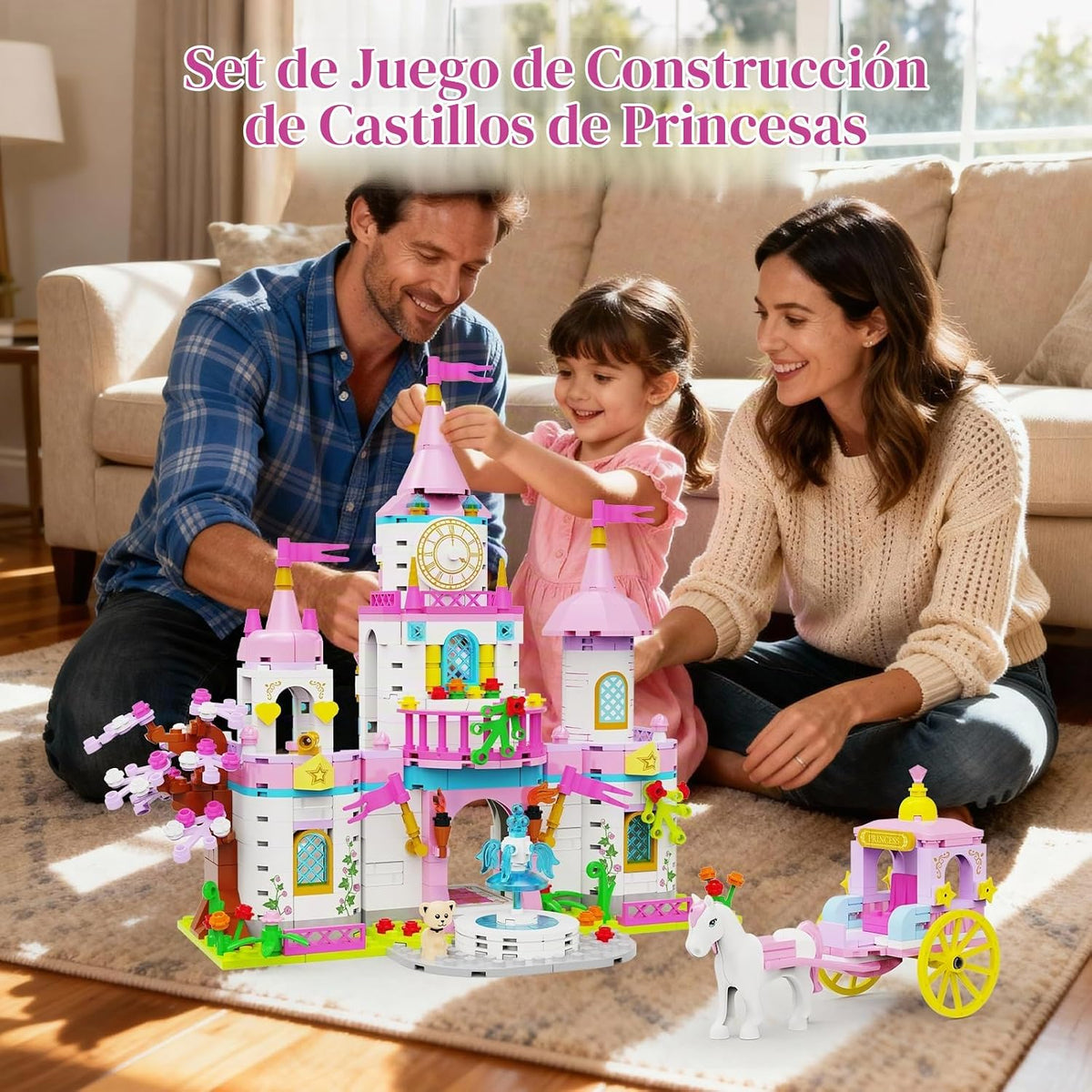 SDVWSF Juego de Bloques de Construcción de Castillo de Princesa par...