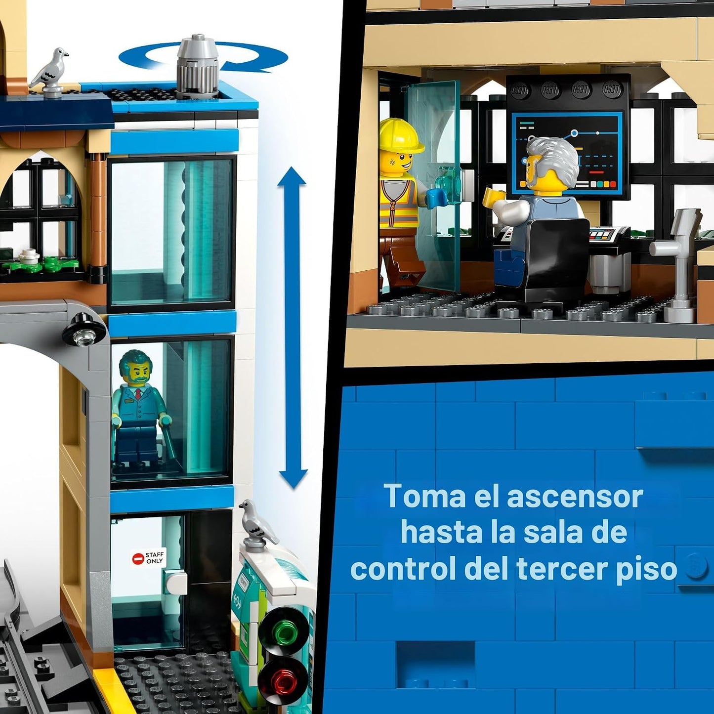 LEGO City Central Train Station - Juguete de construcción de varios...