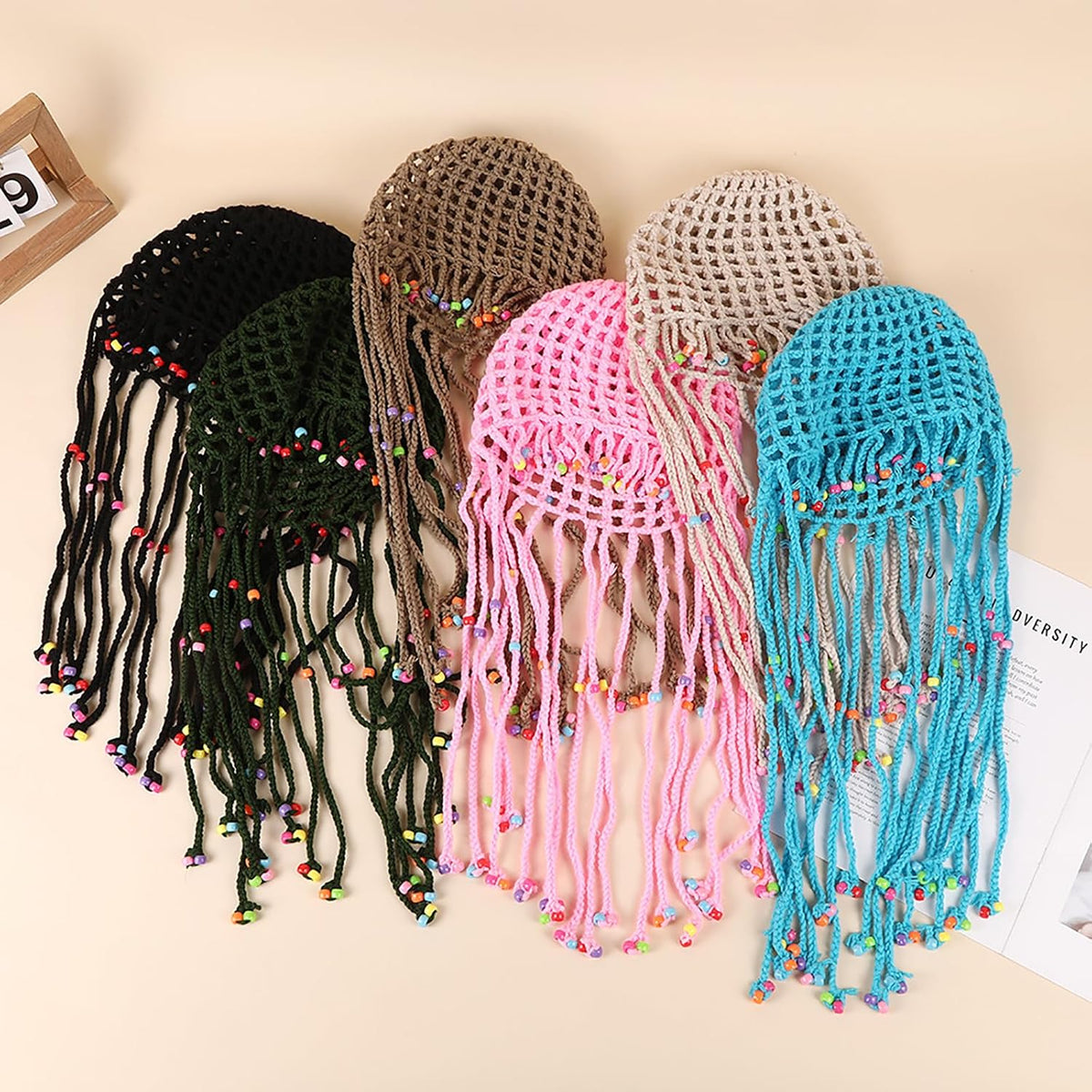Julpsk Gorro de ganchillo hecho a mano para mujer, para verano, pla...