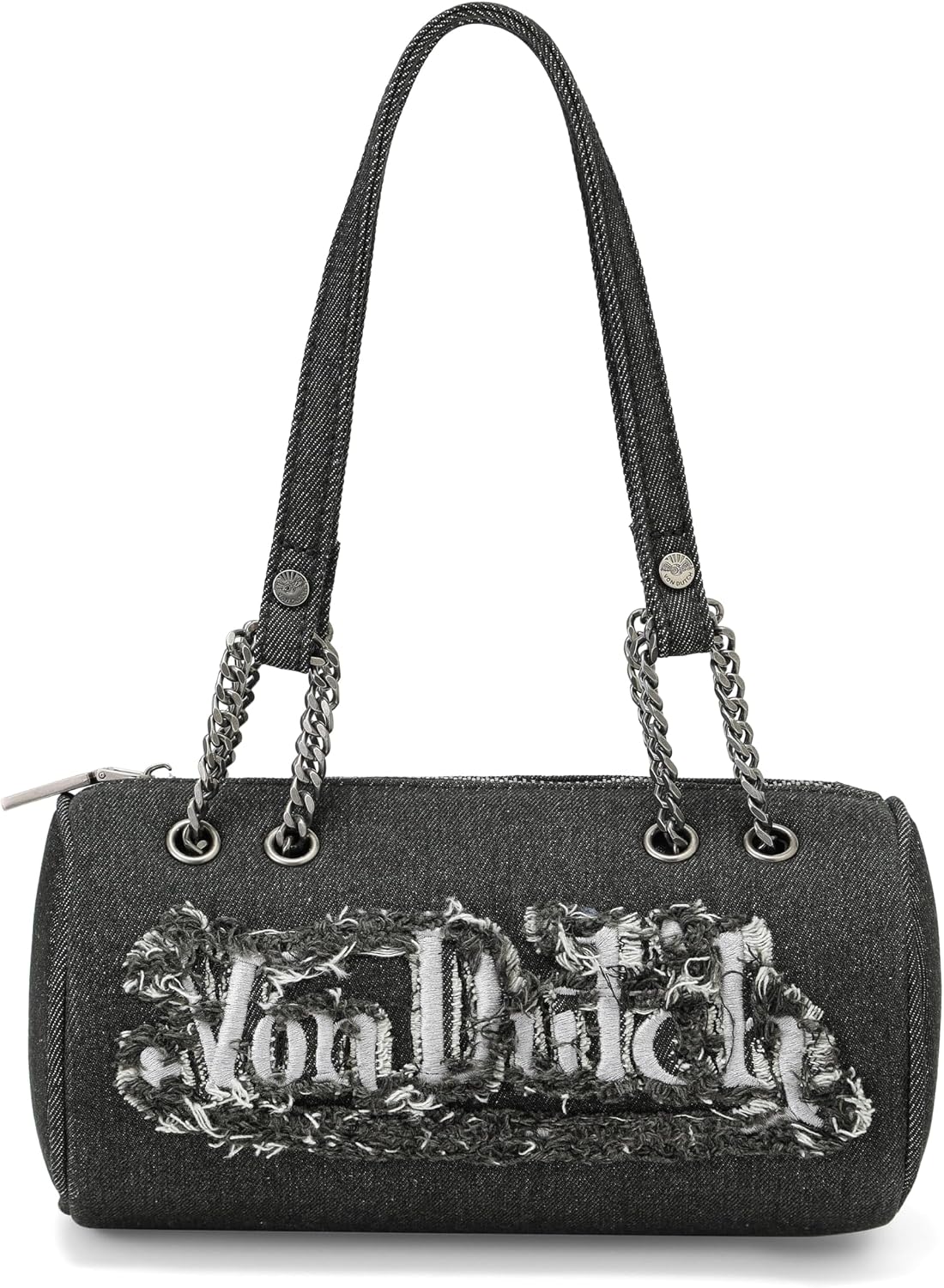Von Dutch Bolsa de barril, bolso de hombro de cuero vegano