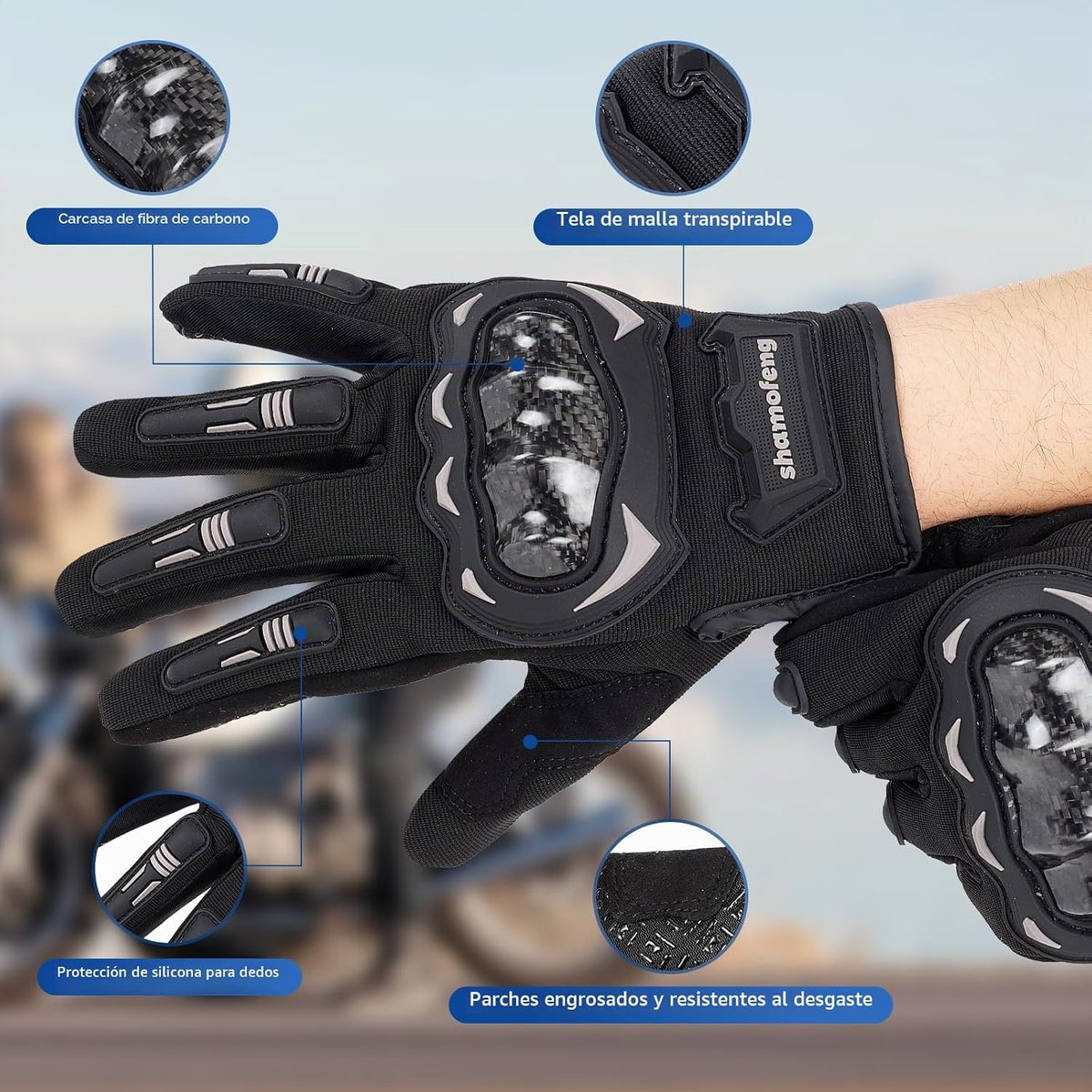 shamofeng Guantes de motocicleta para hombres y mujeres, pantalla t...