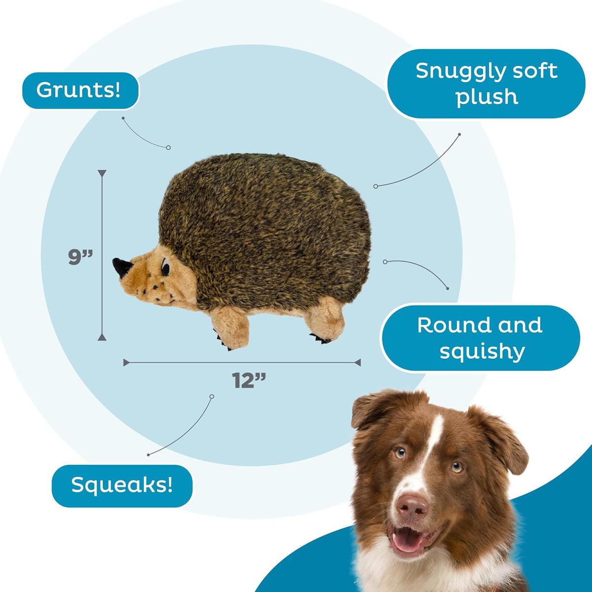 Outward Hound, juguete de peluche Hedgehogz para perro, XL | Piel s...