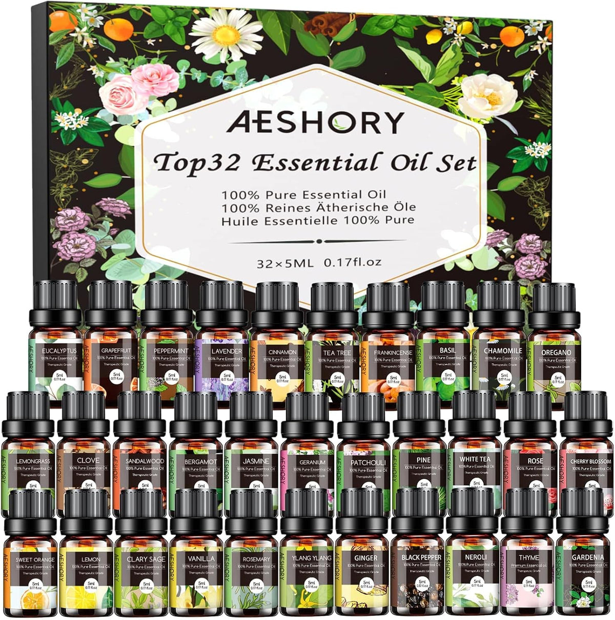 Juego de aceites esenciales \u2013 Kit de aceites esenciales de aro...