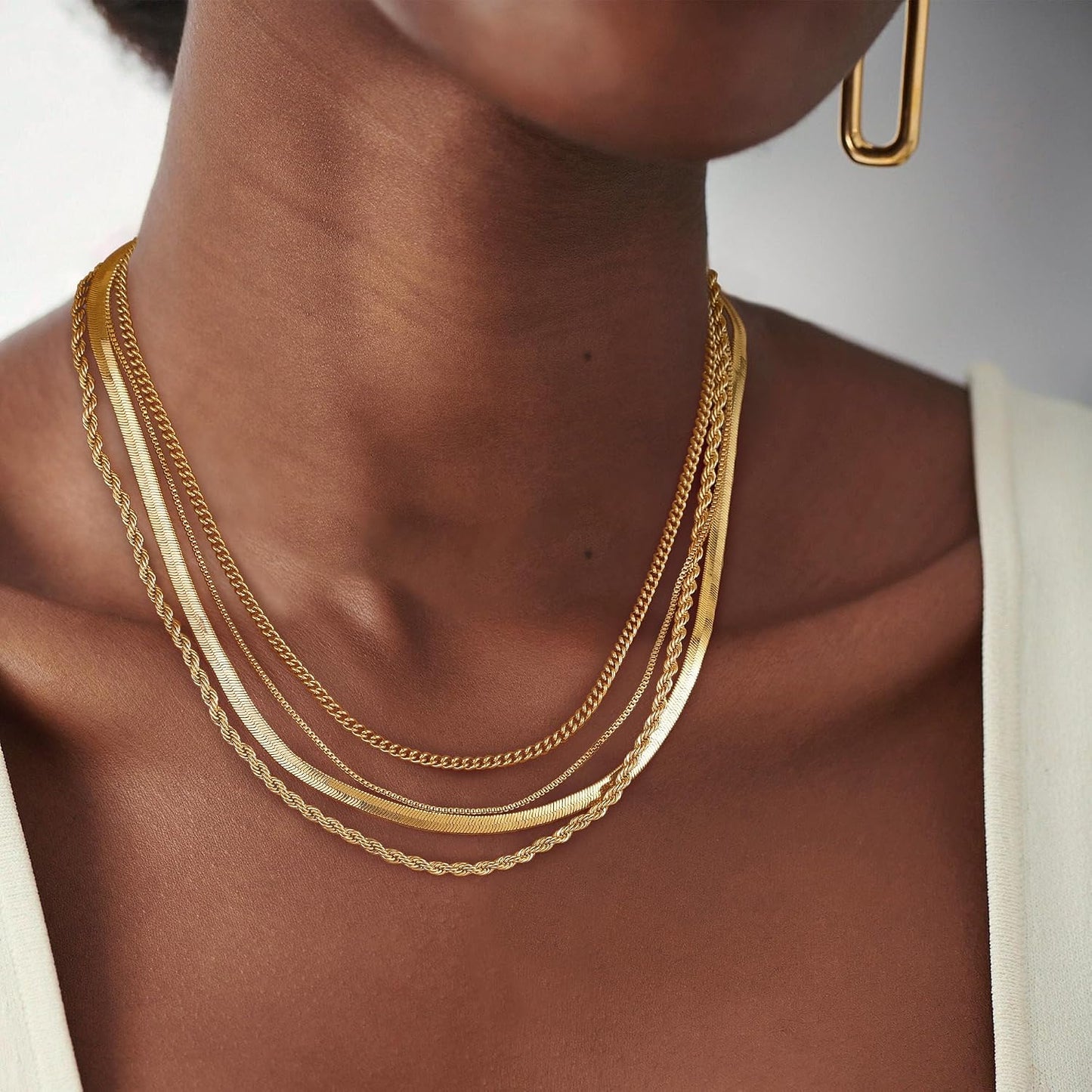 Tewiky Collares en Capas para Mujeres Sin Deslustre - Grueso Chapad...