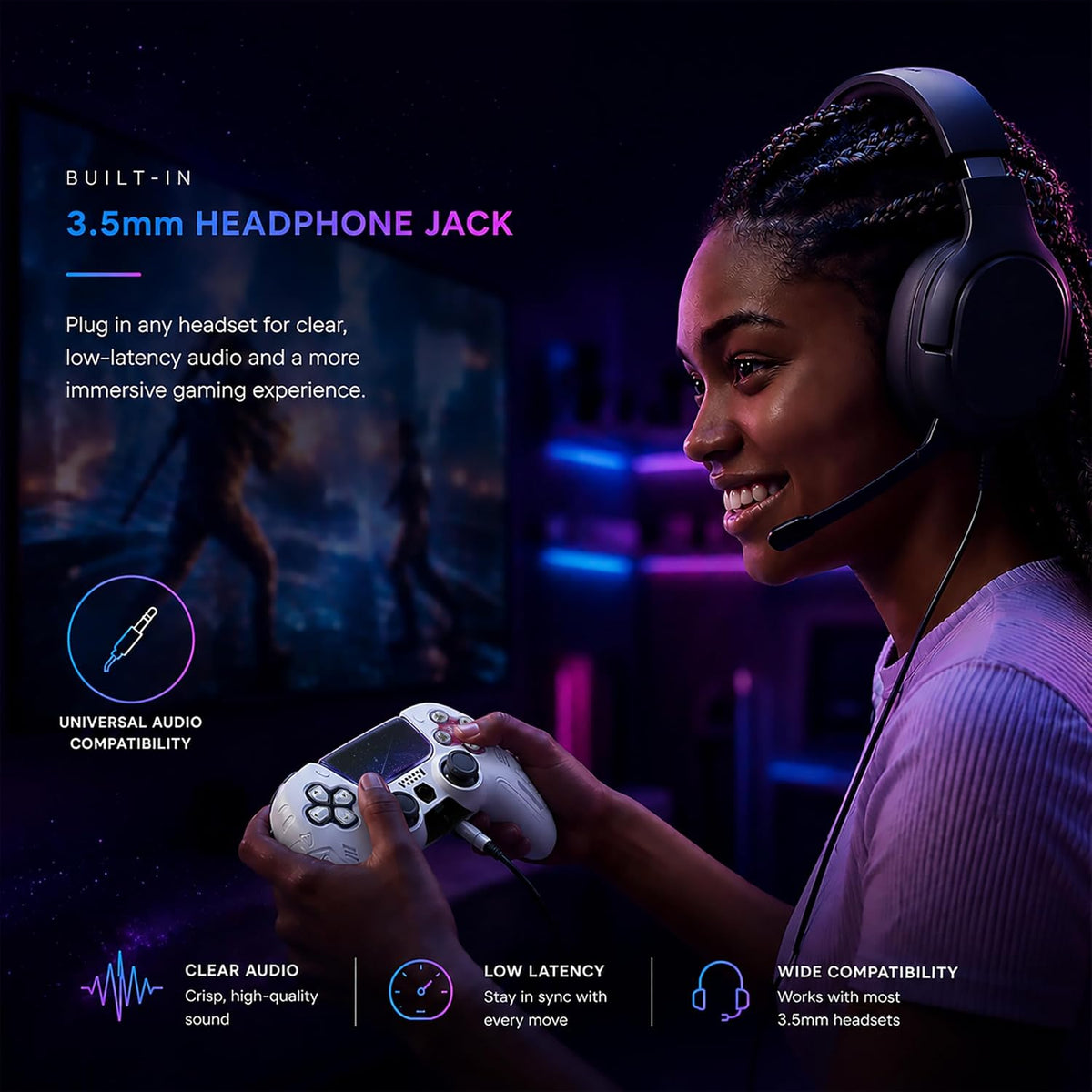 BEllTAYN Controlador Inalámbrico para PS5 con Joysticks Efecto Hall...