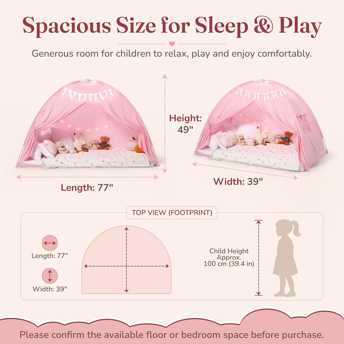 Modernus Tienda de campaña para cama individual para niños, toldo d...