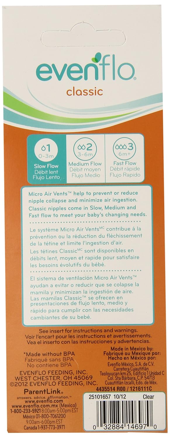 Evenflo Feeding Classic - Botellas de plástico transparente estánda...