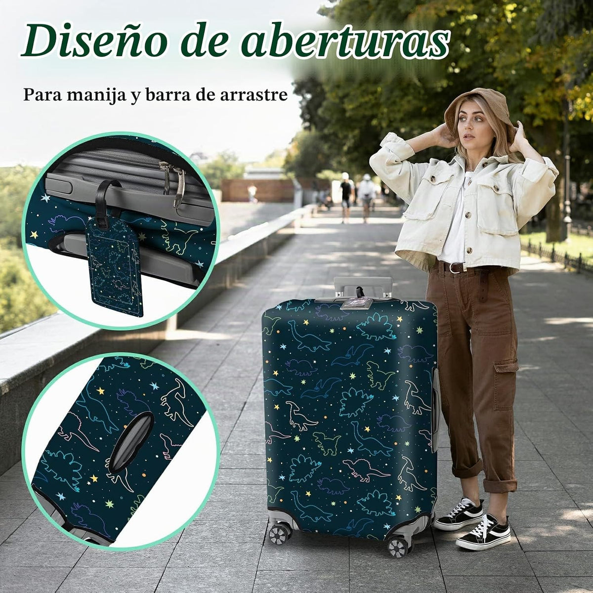 BWEGRHE Funda para Equipaje Protector de Maleta Más 1 Etiqueta de E...