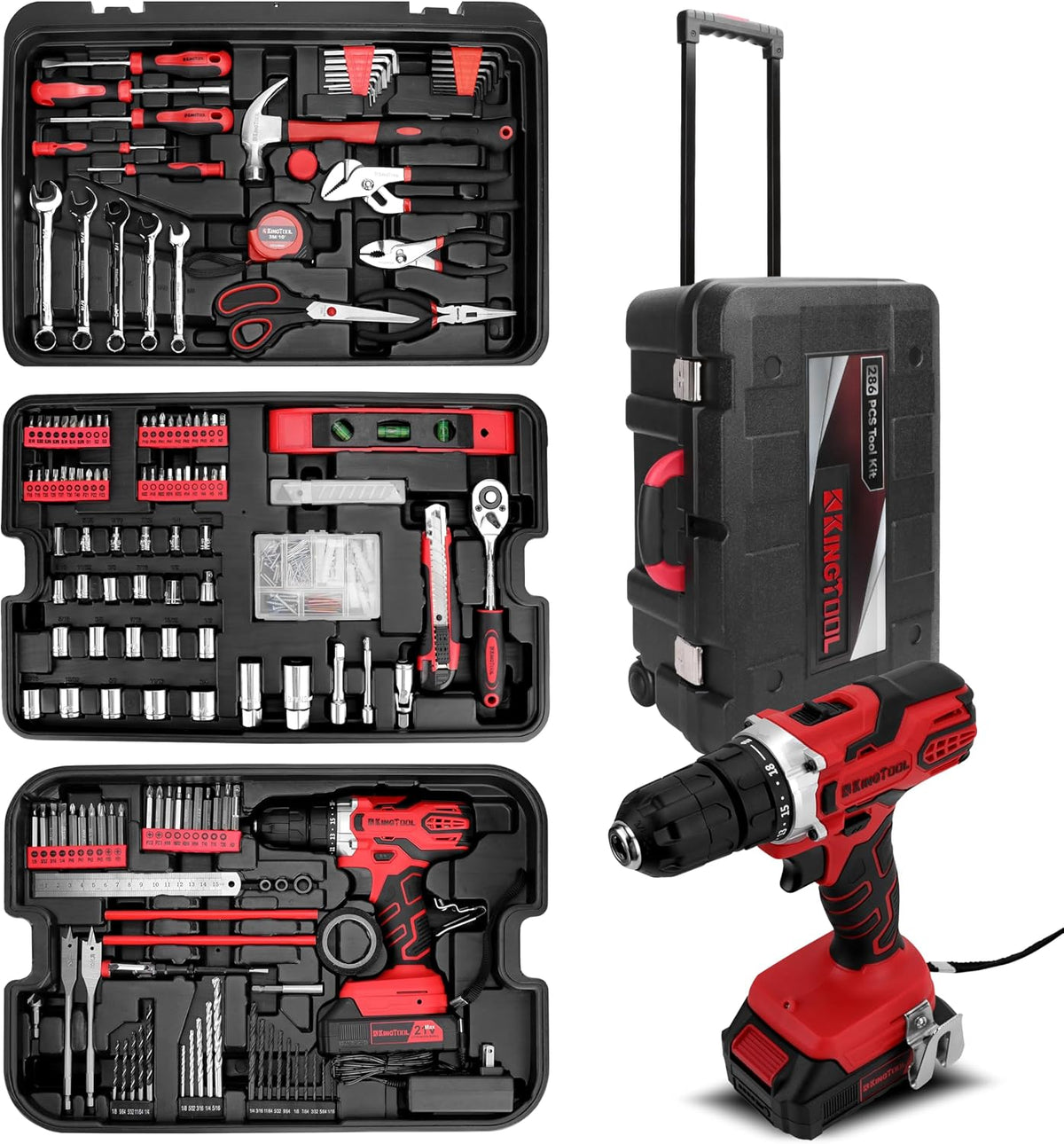 KINGTOOL Kit de herramientas para el hogar, kit de herramientas de...