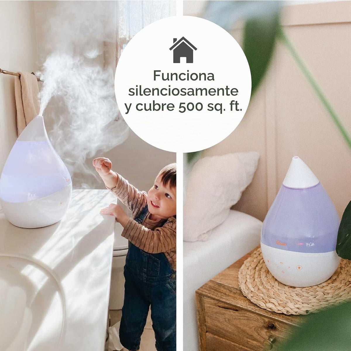 Crane Humidificador ultrasónico de niebla fría 4 en 1 con máquina d...