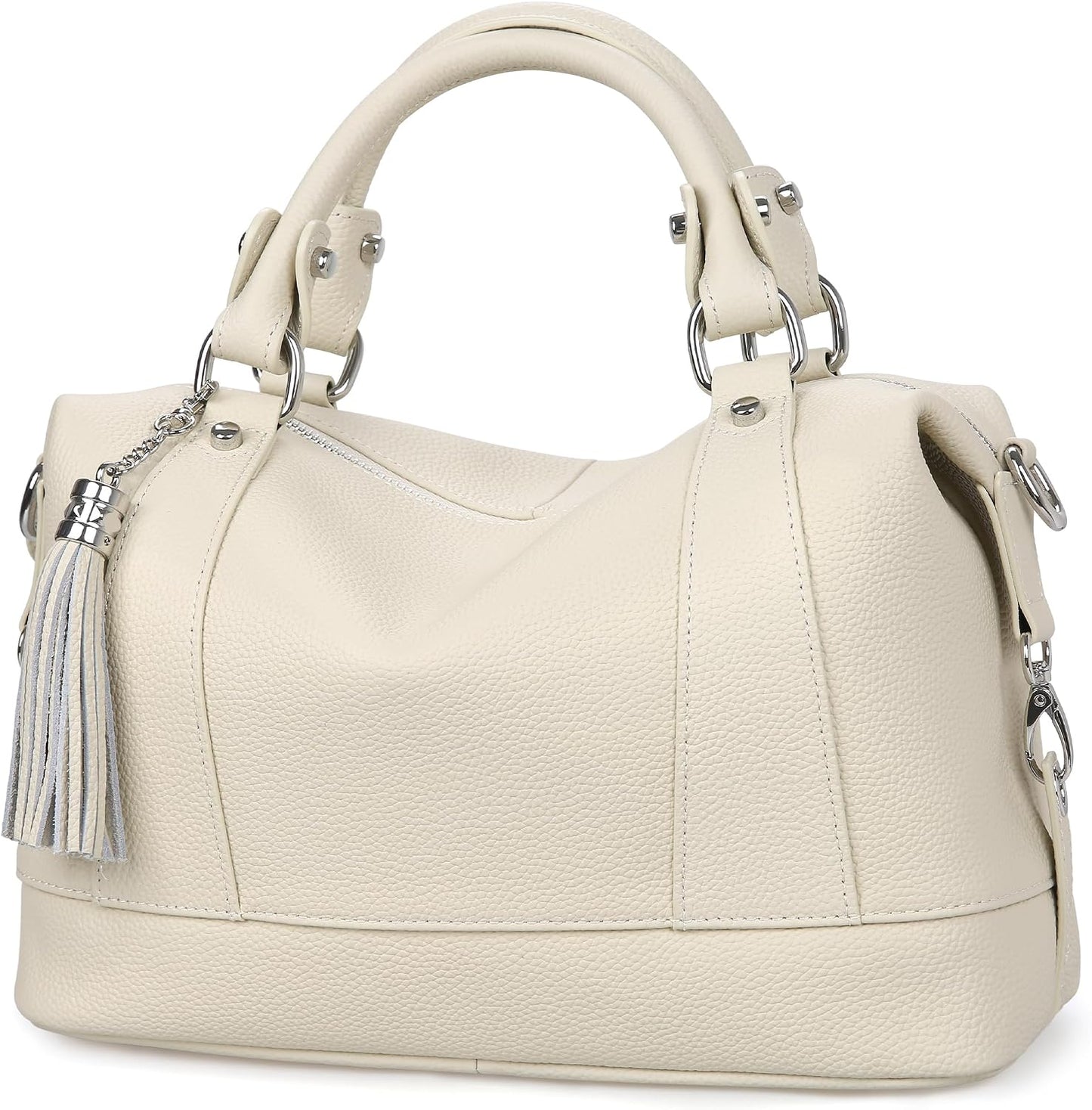 Heshe Bolsos de hombro de cuero genuino para mujer, bolsos satchel,...