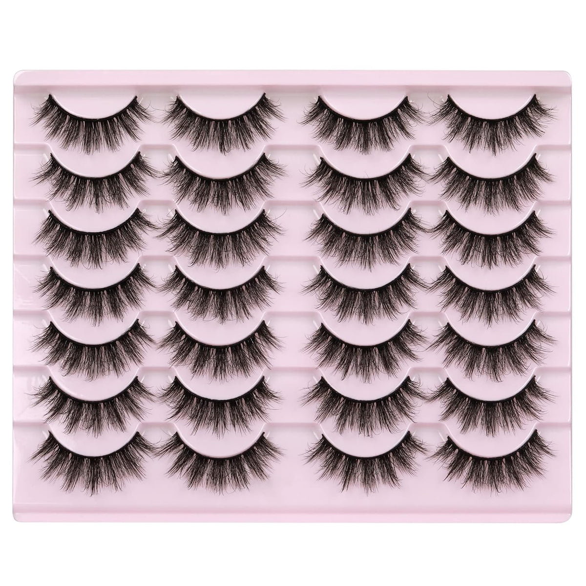 14 pares de pestañas postizas de visón Wispy, aspecto natural, volu...