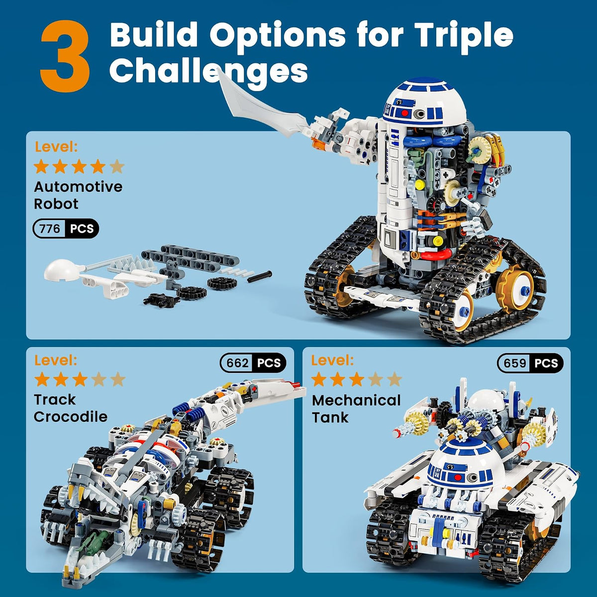 Glikid STEM - Kit de construcción de robot RC - Aplicación 3 en 1 y...