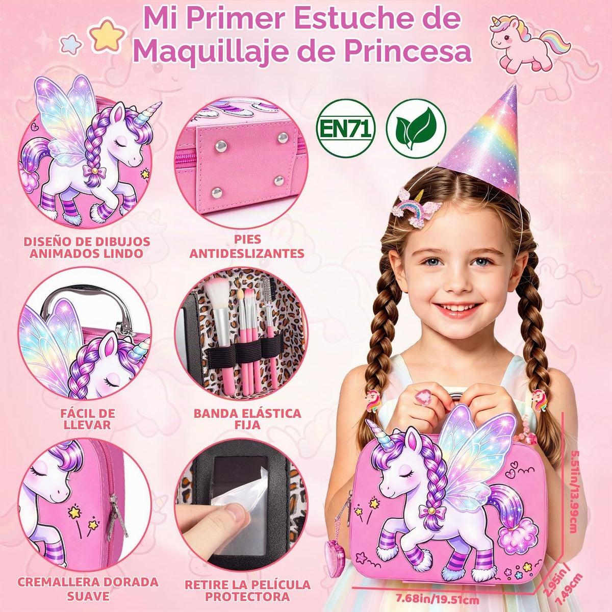 Hoholoop Kids Pretend Set de maquillaje para niños pequeños, maquil...