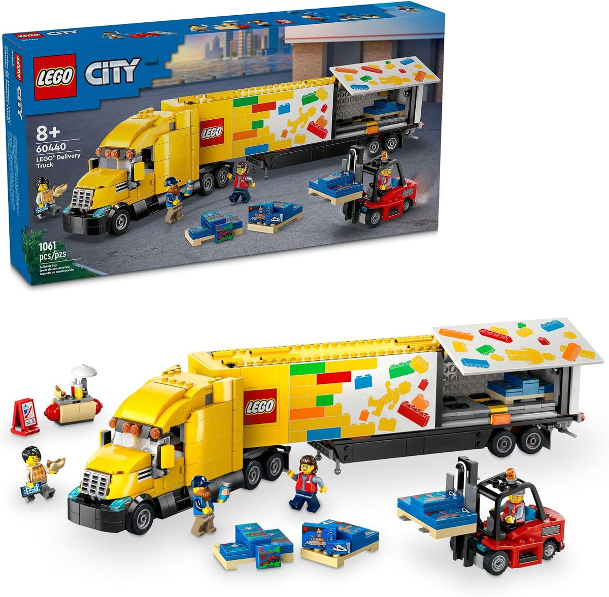 LEGO Camión de reparto amarillo de la ciudad, juguete de construcci...