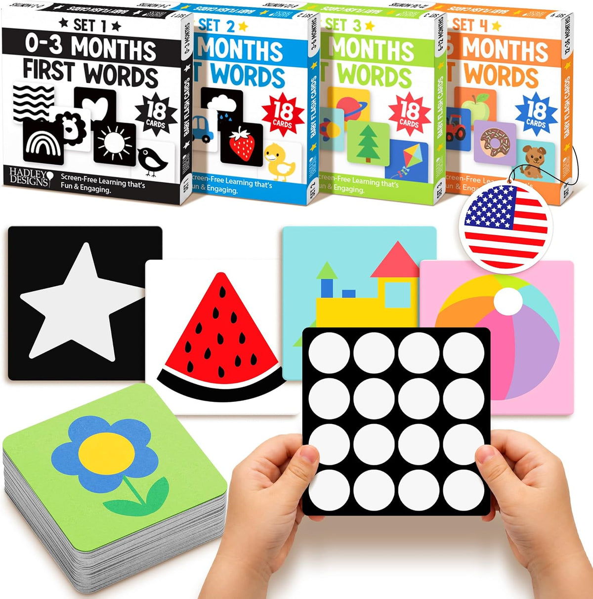 75 tarjetas de alto contraste para bebés de 0 a 6 meses, tarjetas d...