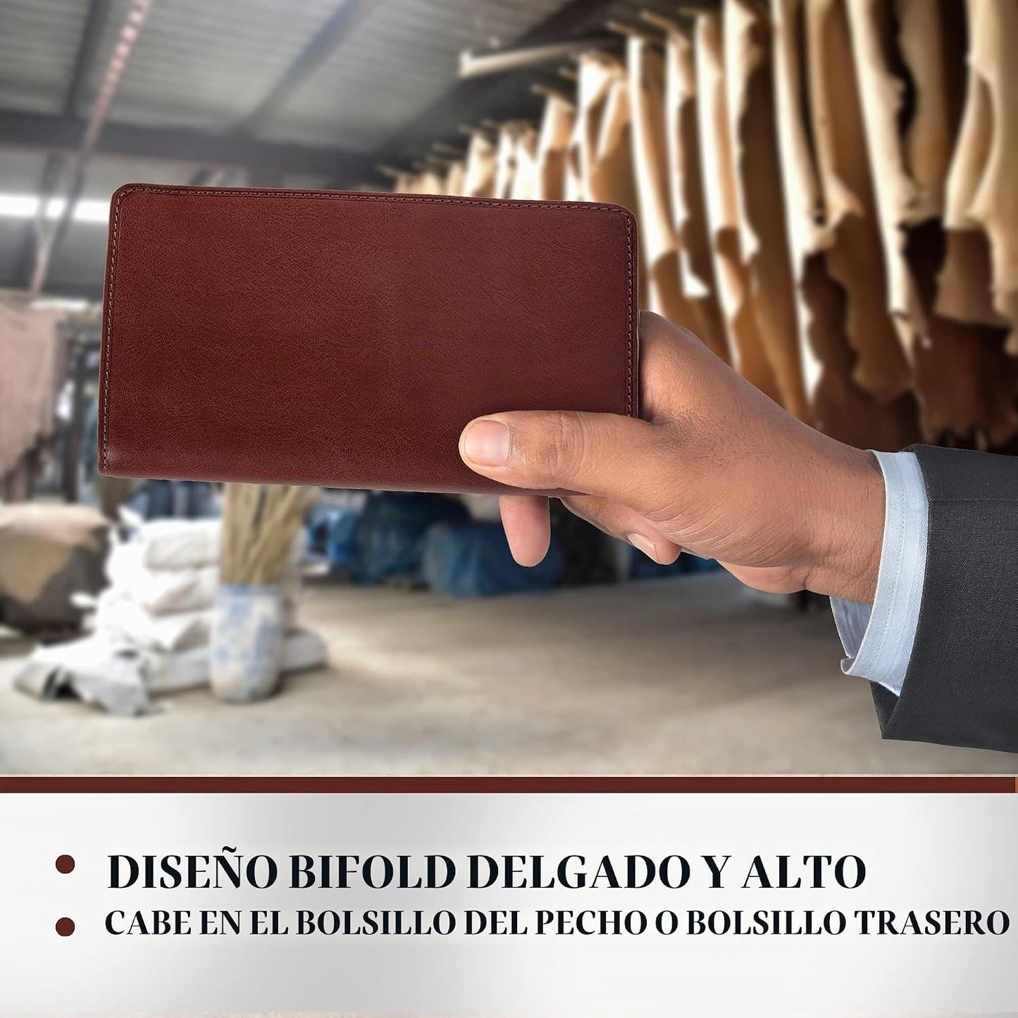 Tony Perotti Billetera para hombre de cuero italiano | Cartera tipo...