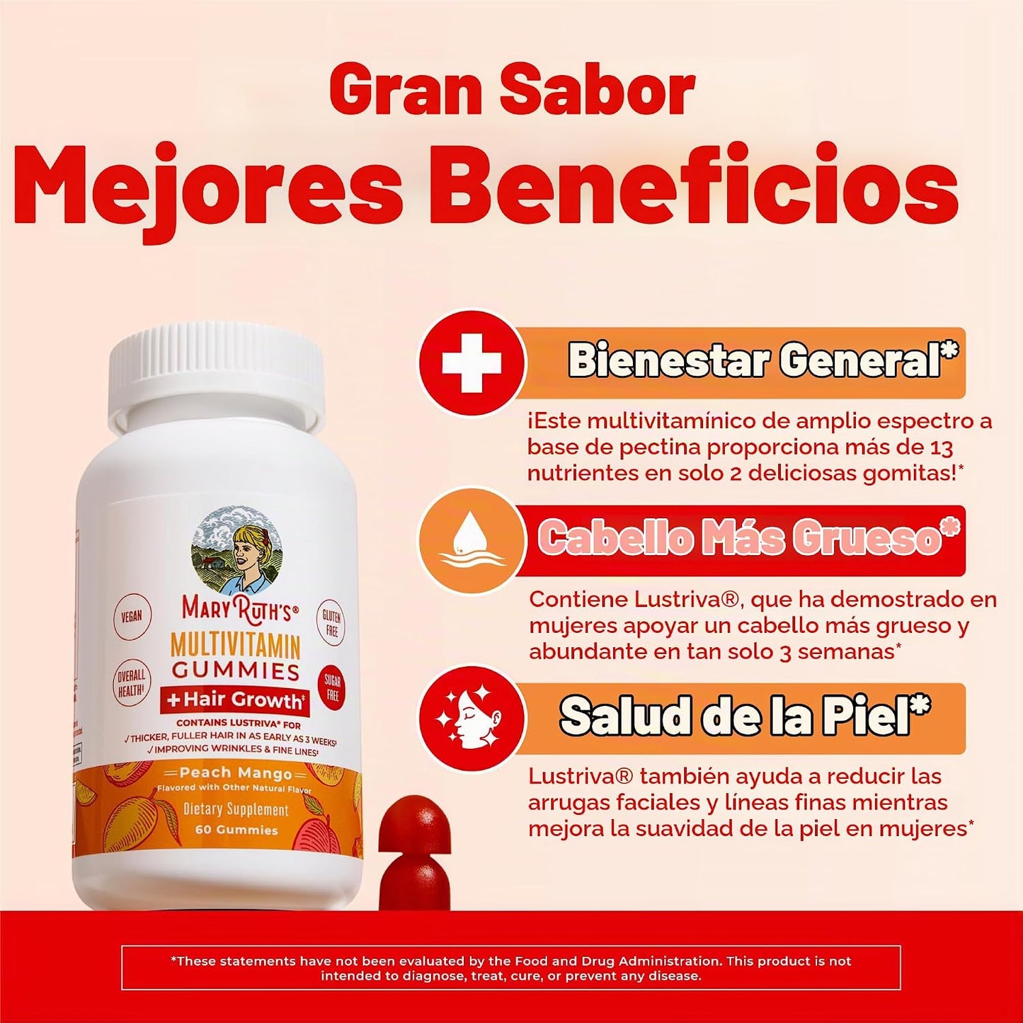 MaryRuth's Multivitamínico + gomitas para el crecimiento del ca...