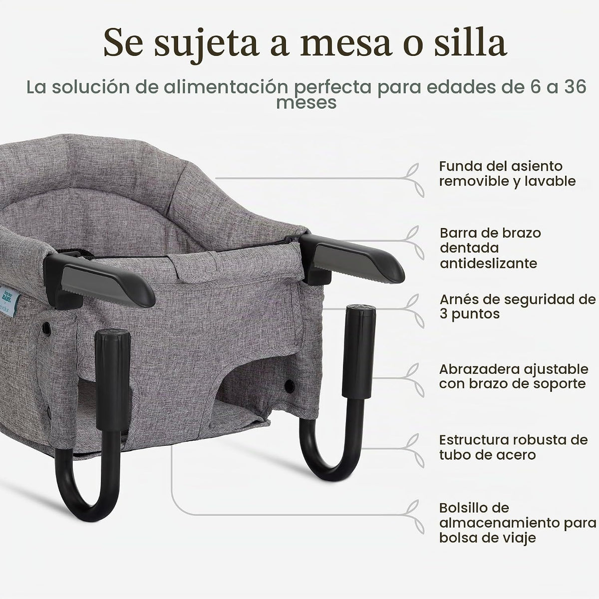 Evolur Silla alta para bebé de gancho, asiento de comedor portátil...