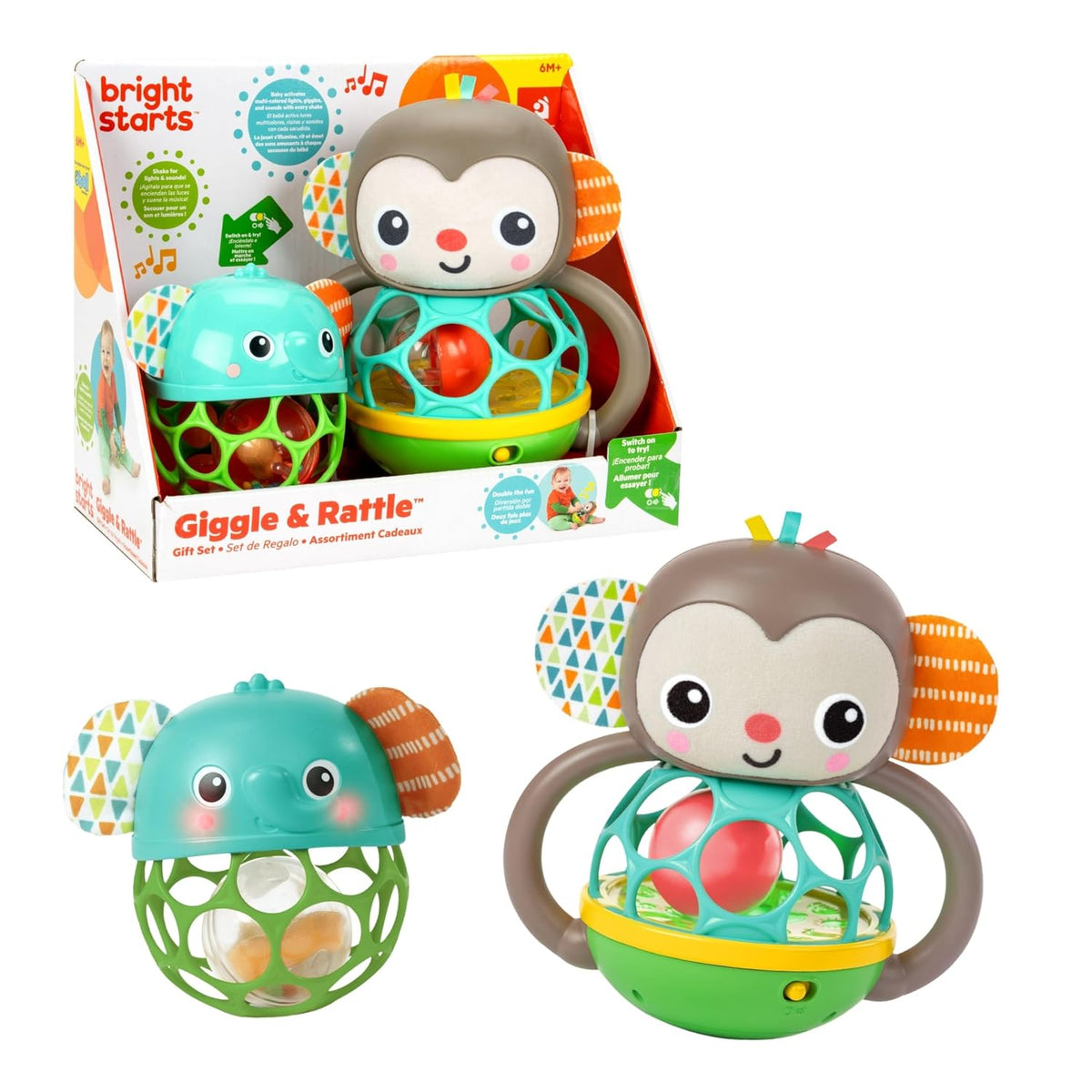 Bright Starts Giggle &amp; Rattle Gift Set - Juguetes musicales y s...