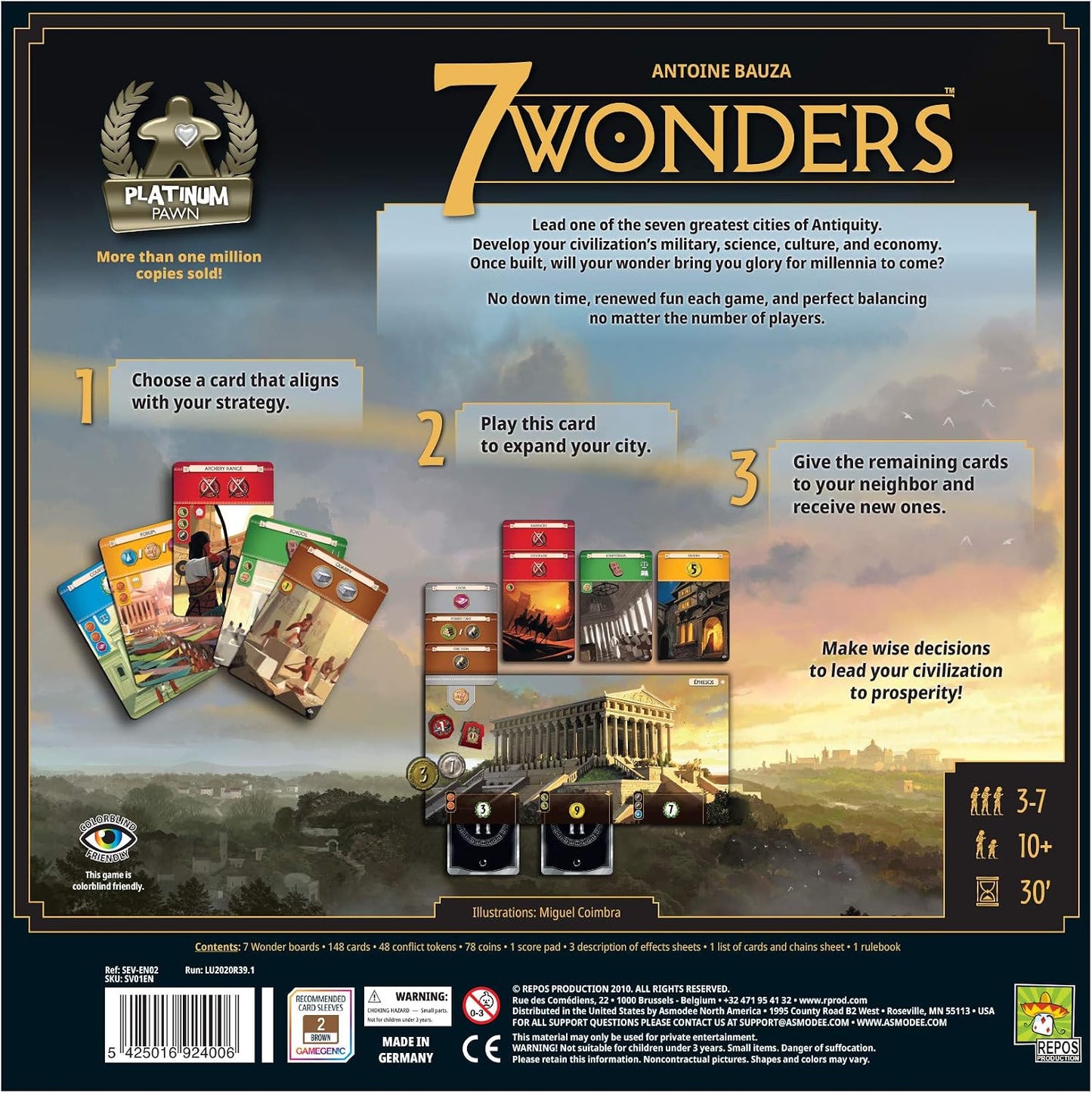 Asmodee Juego de mesa 7 Wonders (nueva edición) - Lleva tu civiliza...