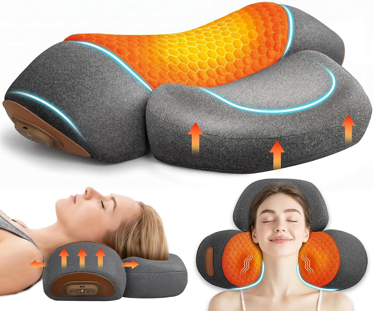 Almohada masajeadora de cuello 3 en 1 con calor, masajeador de almo...