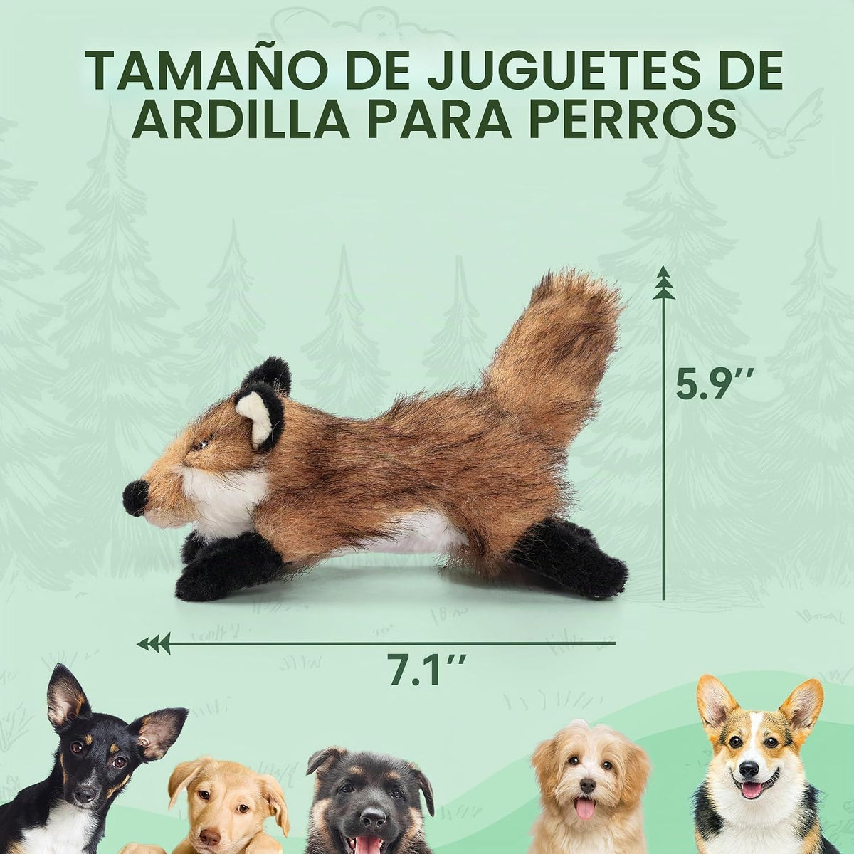 ALL FOR PAWS Juguete con sonido de zorro para perro, juguete de zor...