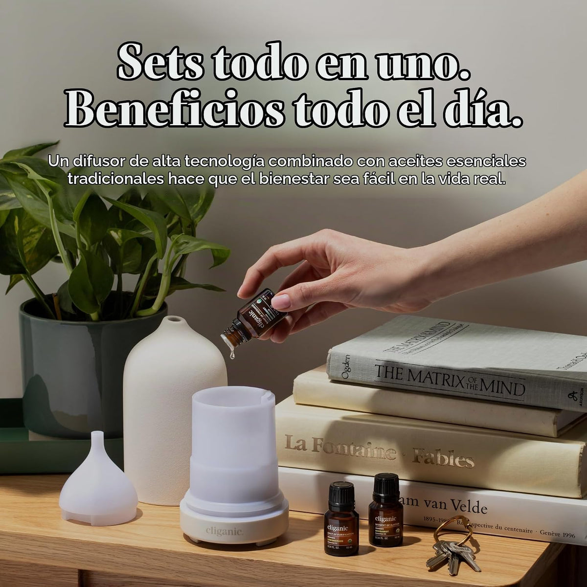 Cliganic Serenity - Juego de difusor de aceites esenciales \u2013 H...
