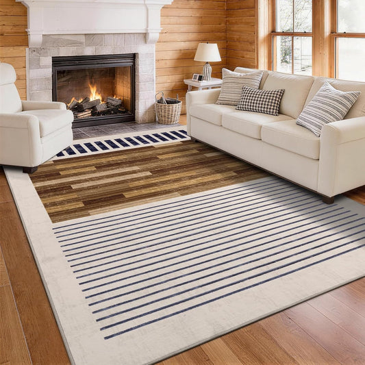 Alfombra lavable de 5 x 7 pies para sala de estar, geométrica moder...