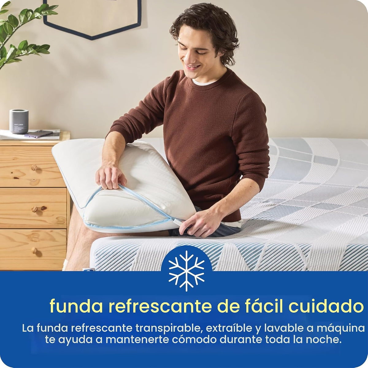 SEALY Almohada de espuma viscoelástica refrescante tamaño queen Dre...