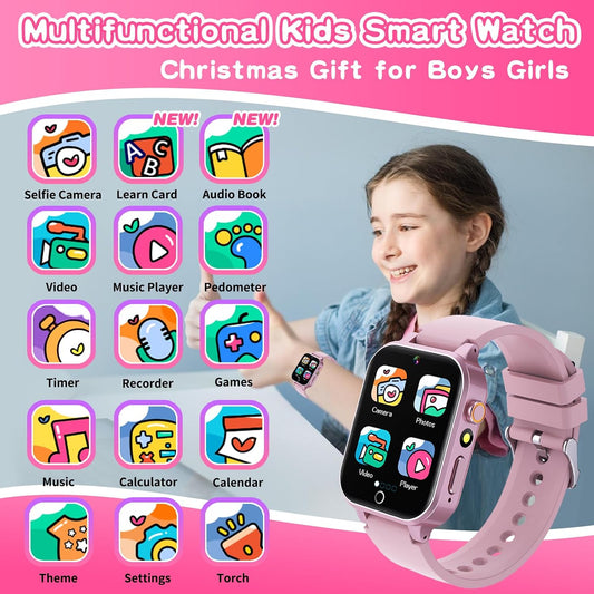 Reloj inteligente para niños de 5 a 12 años, 26 juegos, pantalla tá...