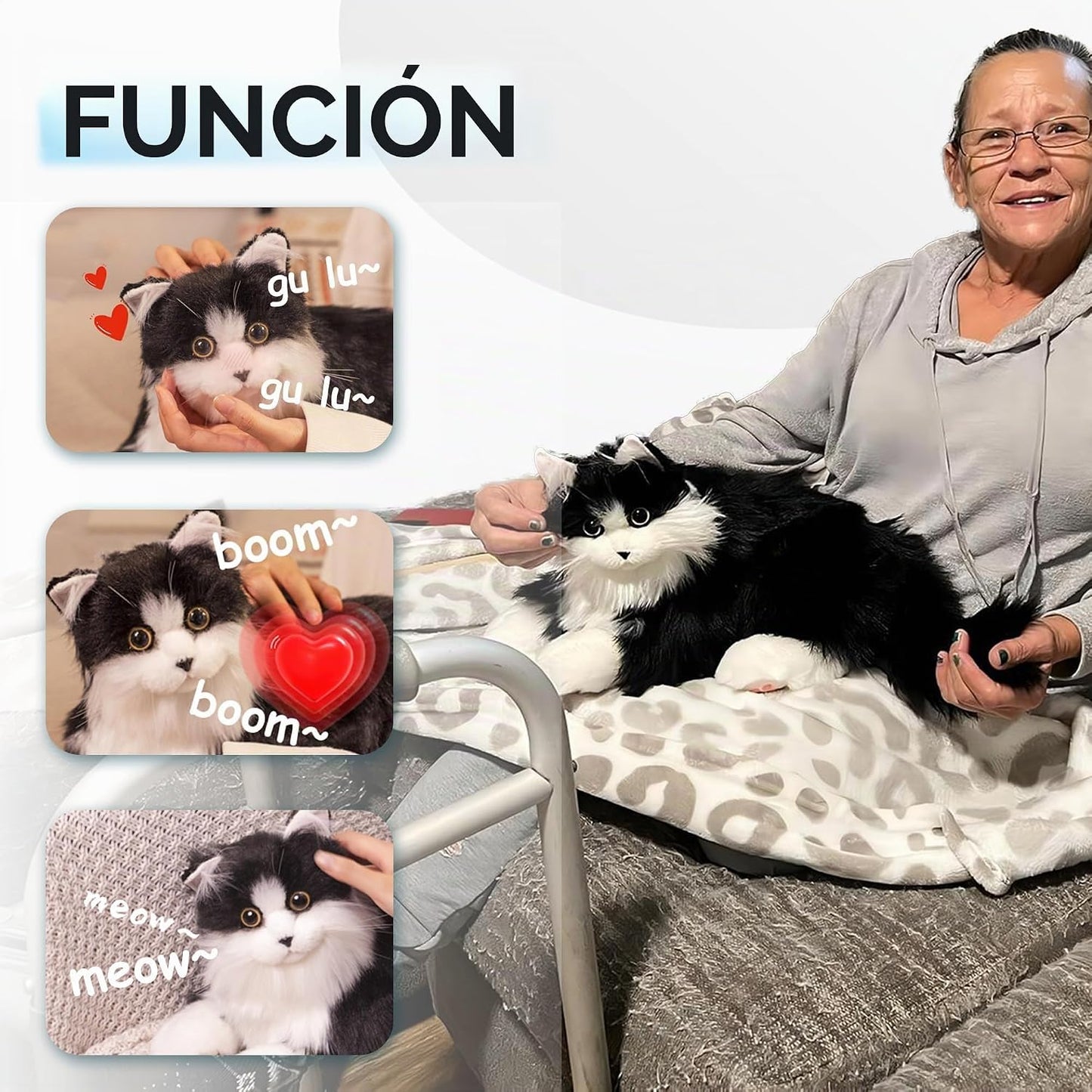 Chongker - Animales de peluche realistas para ancianos | Gato robót...