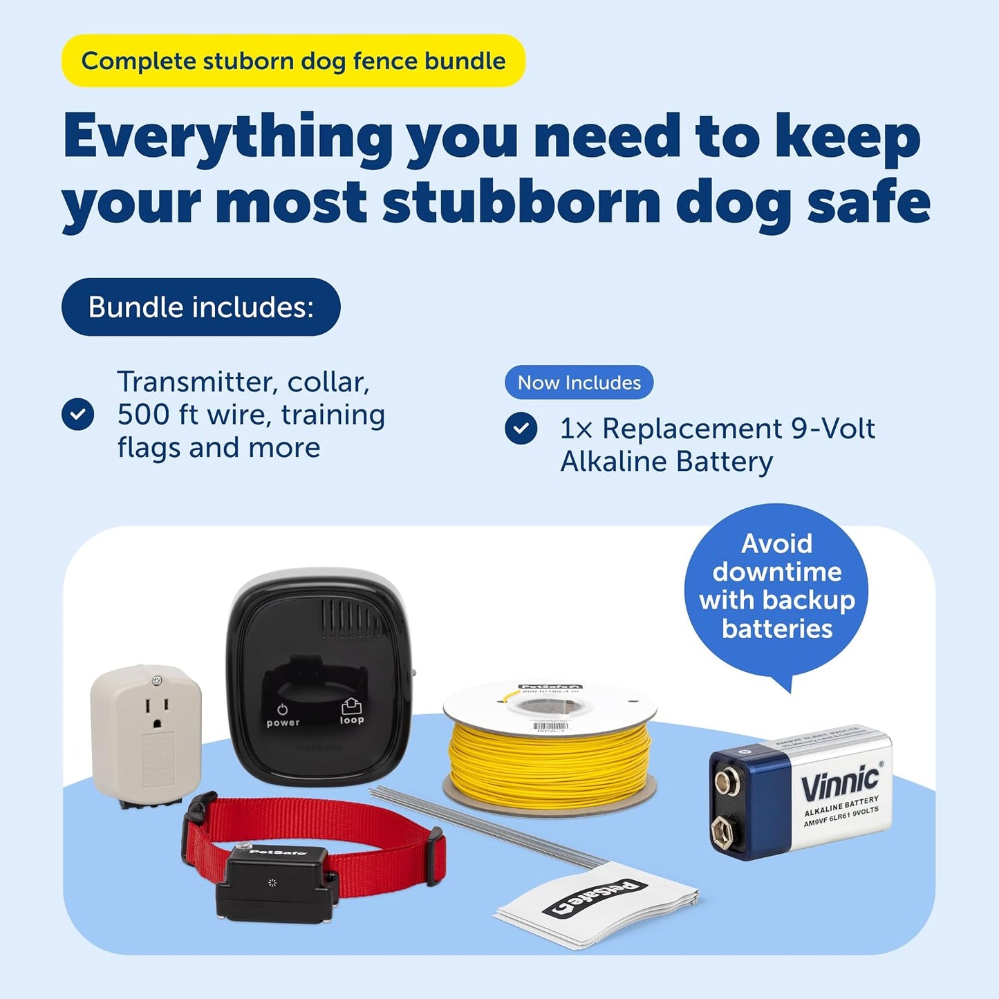 PetSafe Valla de perro obstinado con batería extra para mascotas pe...