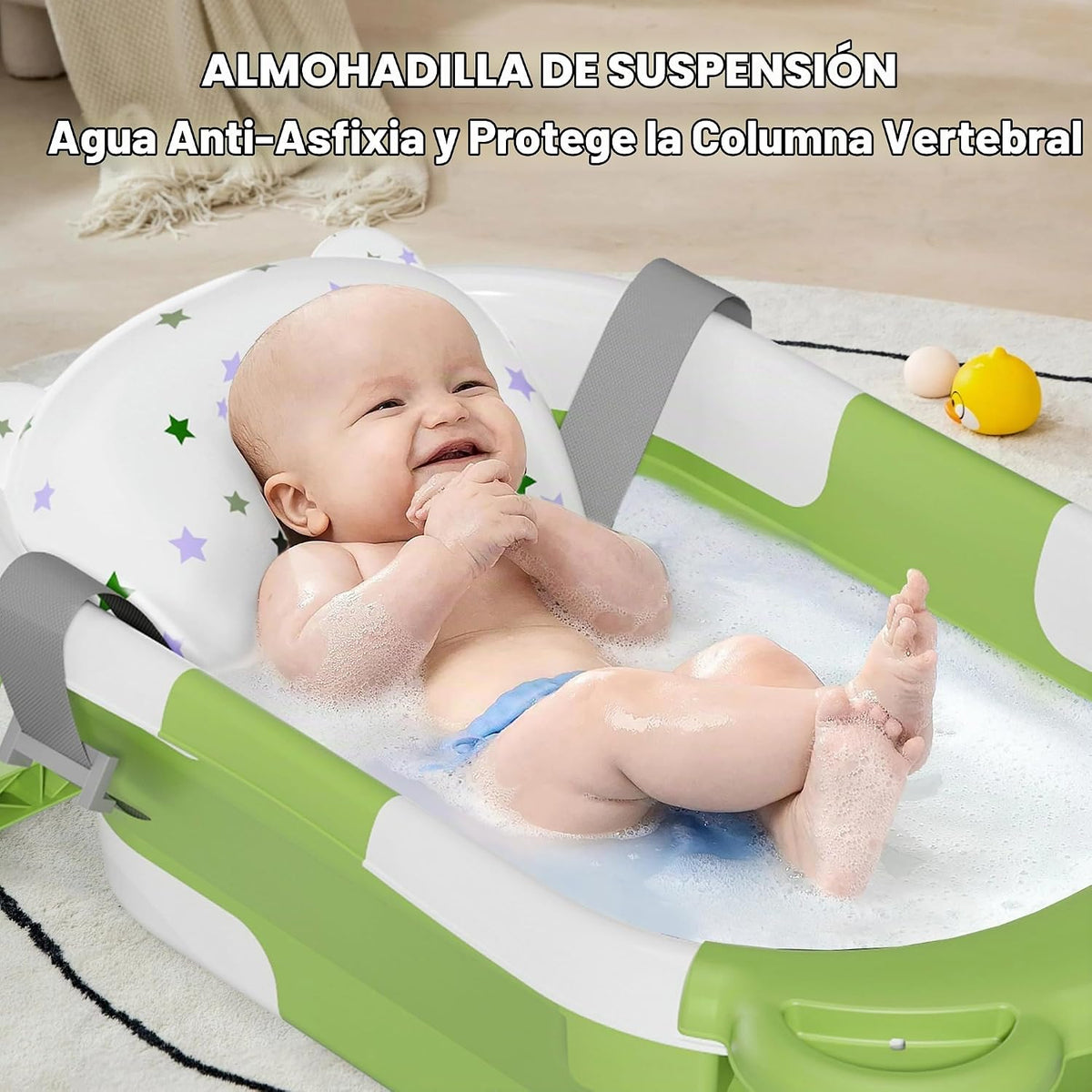 MoreFeel Bañera plegable para bebé recién nacido con termómetro y 1...