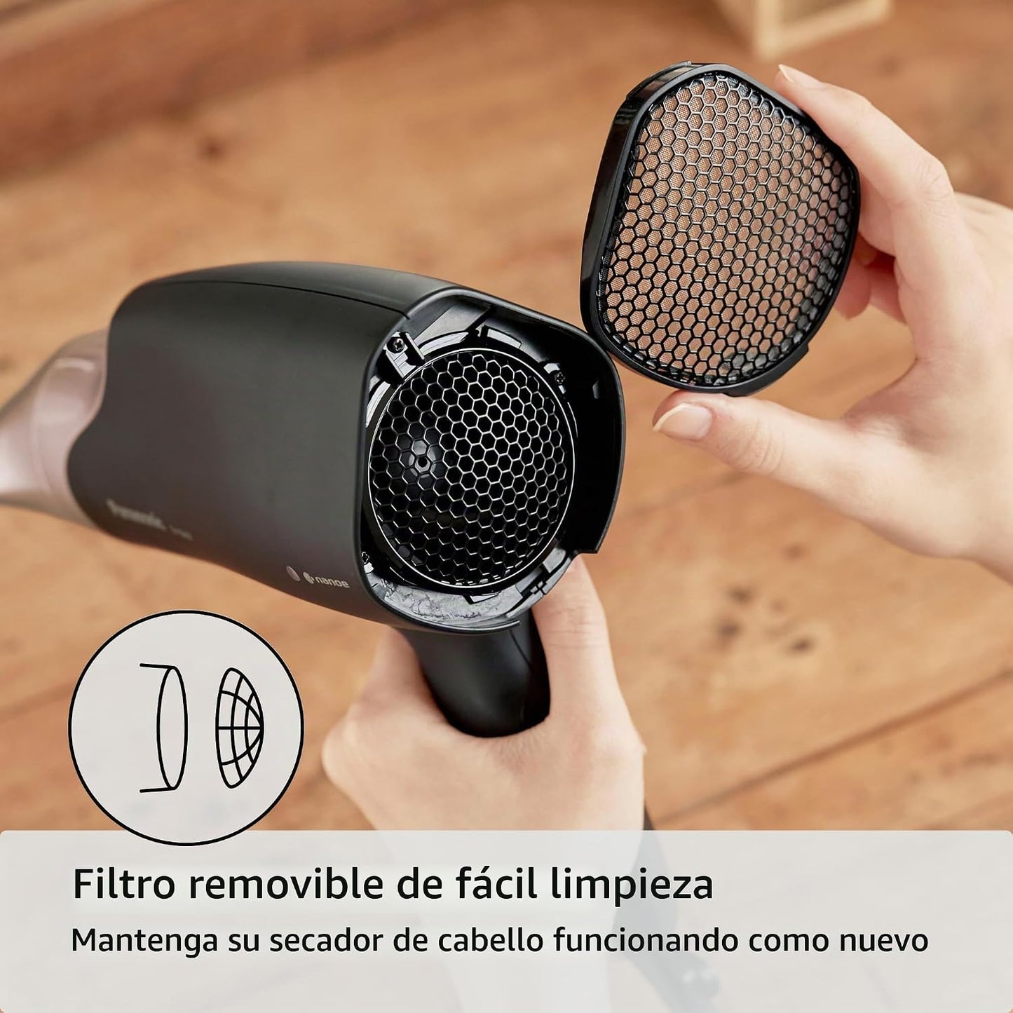 Panasonic Nanoe Secador de Pelo de Salón, Boquilla Oscilante de Sec...