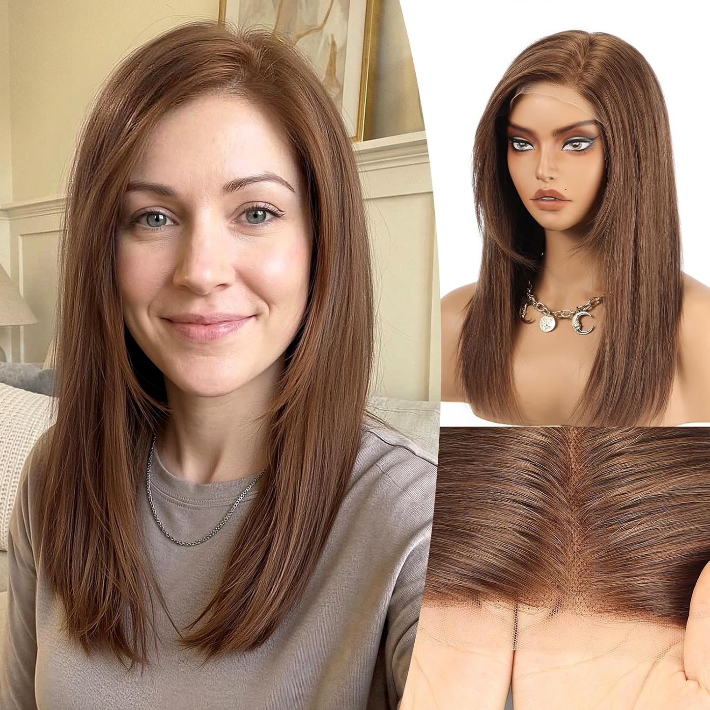 Wear but free KKU - Pelucas de cabello 100% humano para mujer, pelu...