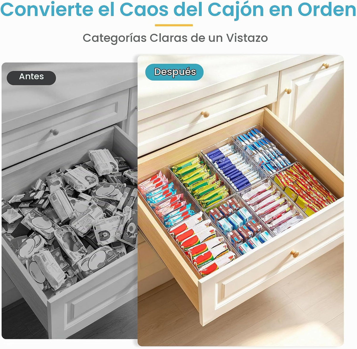 Vtopmart Paquete de 4 cubos organizadores de almacenamiento de alim...