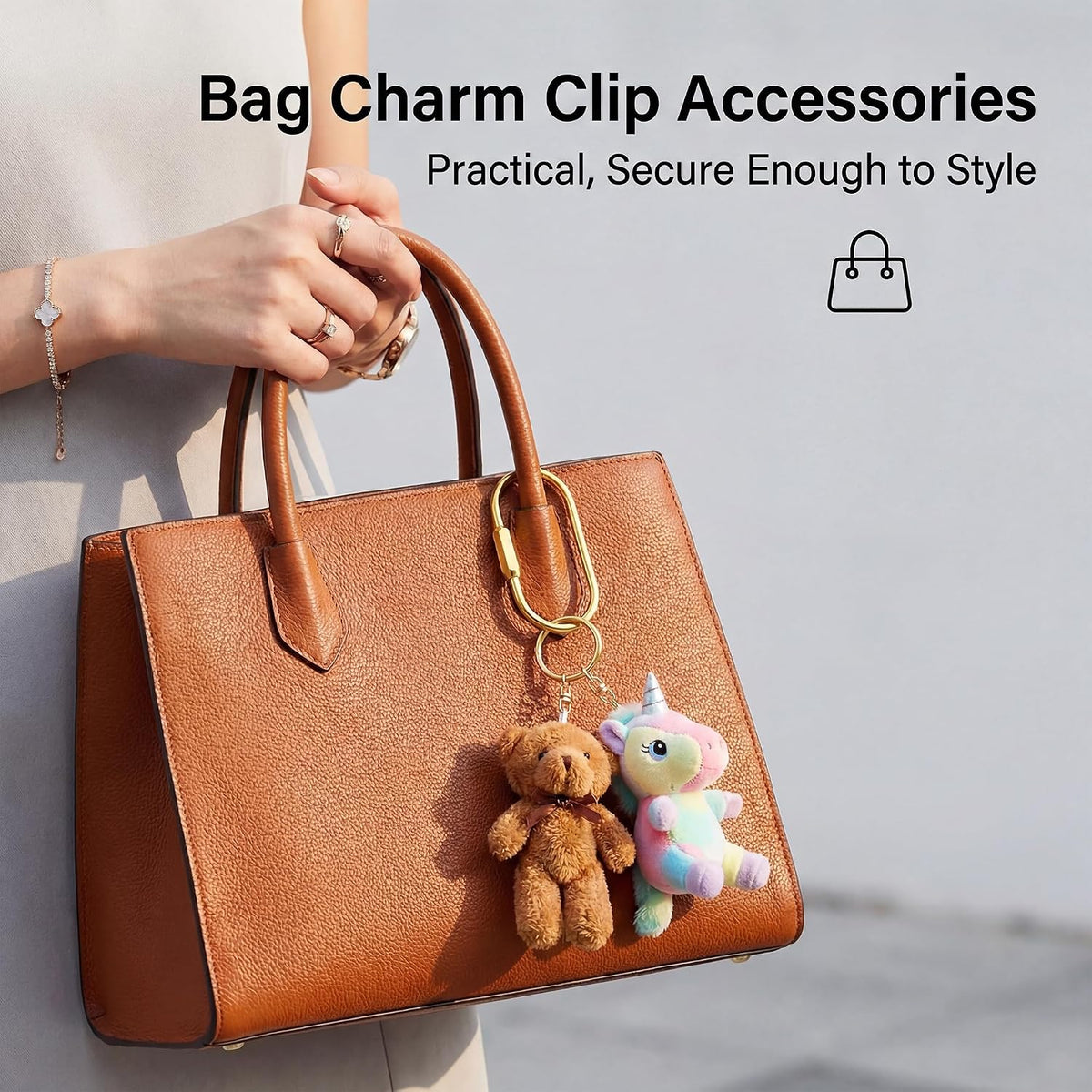 Tiezzi Paquete de 8 llaveros de mosquetón de latón dorado, clips de...