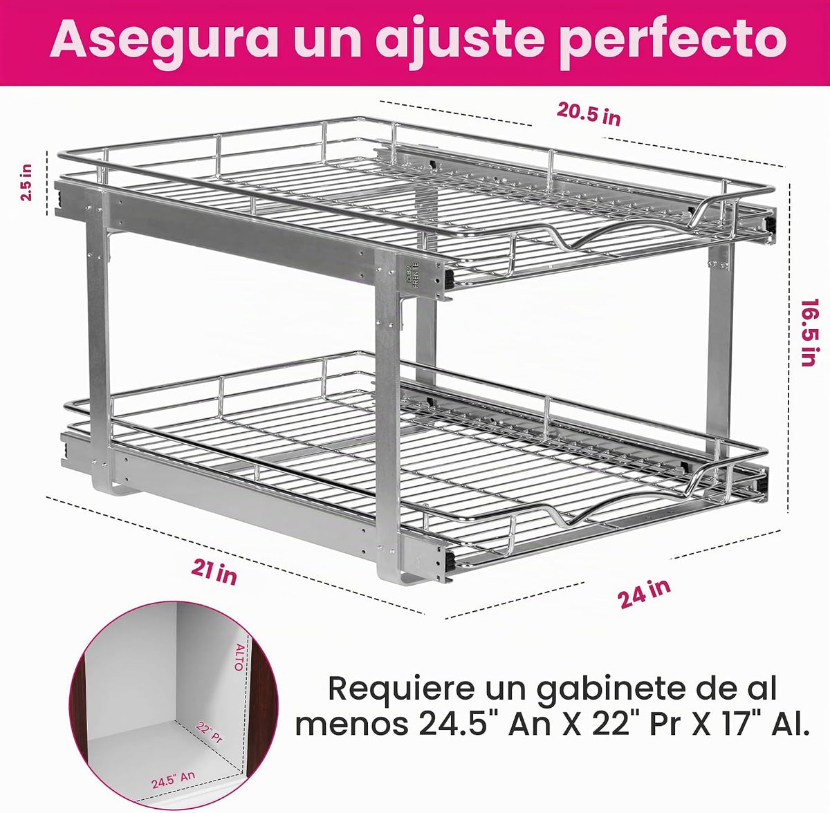 HOLDN\u2019 STORAGE Organizador de cajones extraíbles de dos nivele...