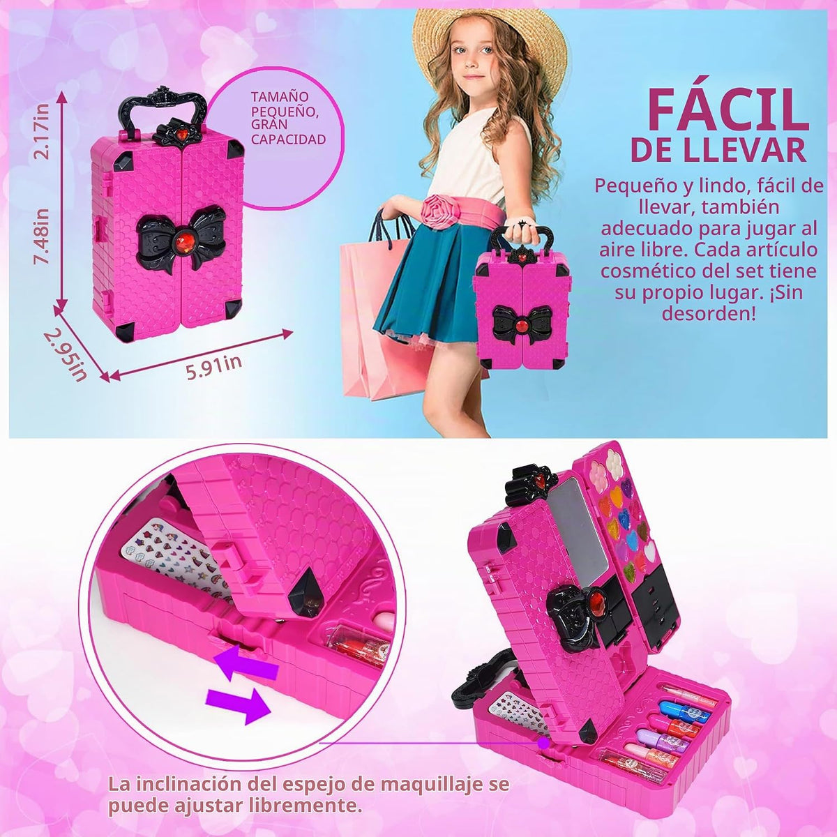Kit de maquillaje para niños para niñas, kit de maquillaje lavable...