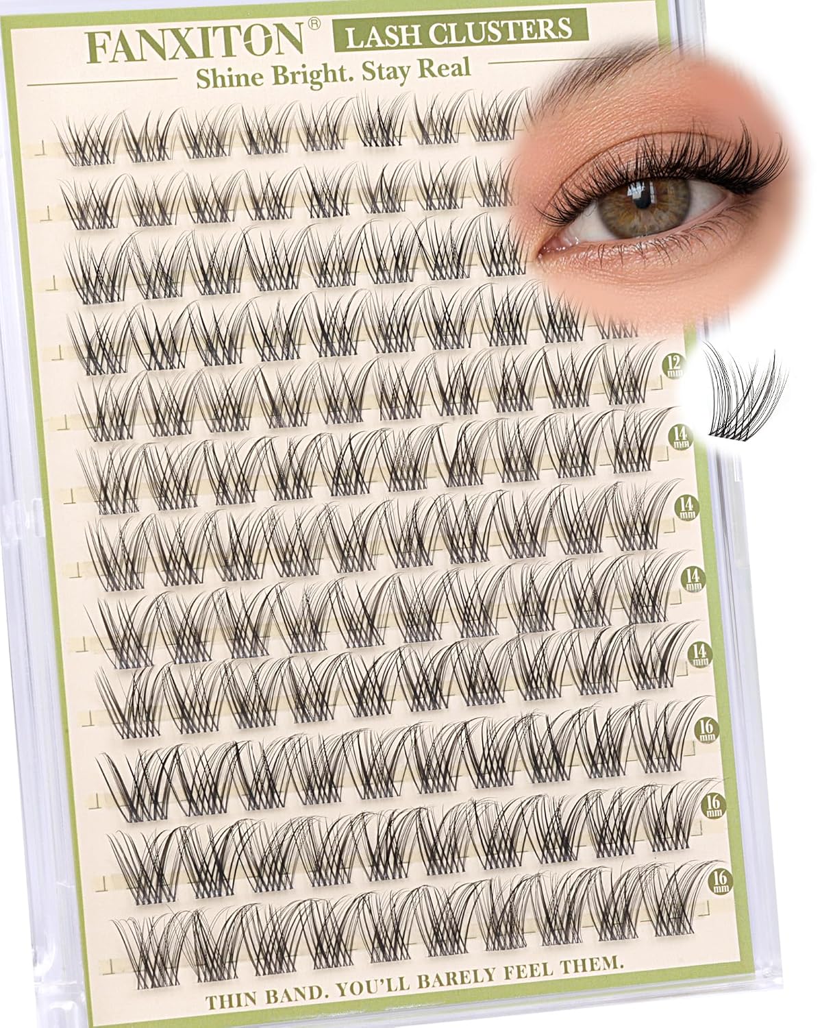 Wispy Racimos de pestañas, extensiones de pestañas individuales cru...