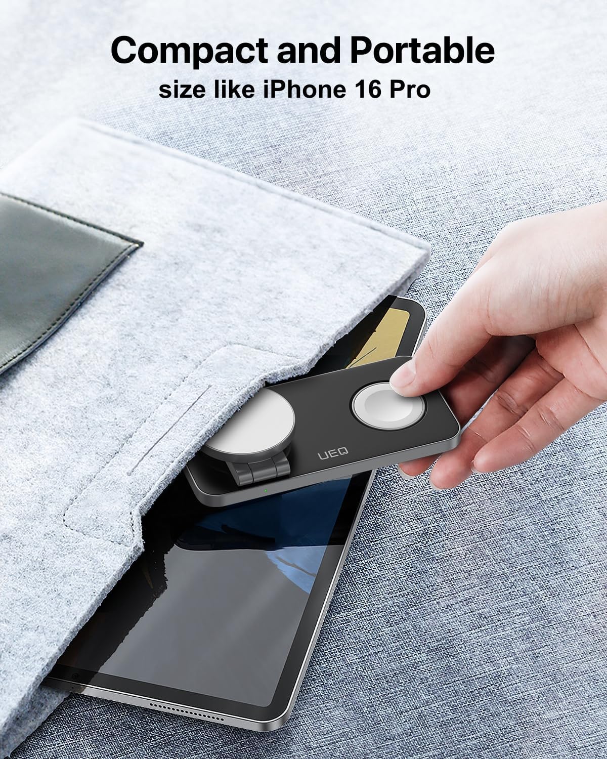 UEQ Estación de carga inalámbrica plegable 3 en 1 para Apple compat...