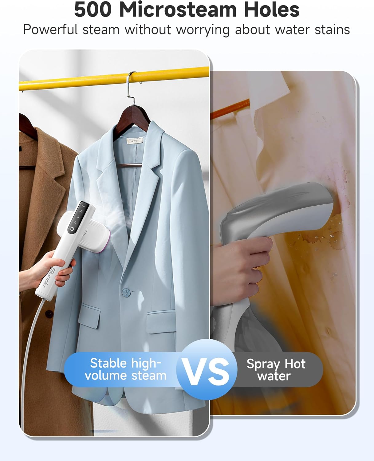 Sundu Vaporizador y plancha de mano 2 en 1 para ropa | Plancha de v...
