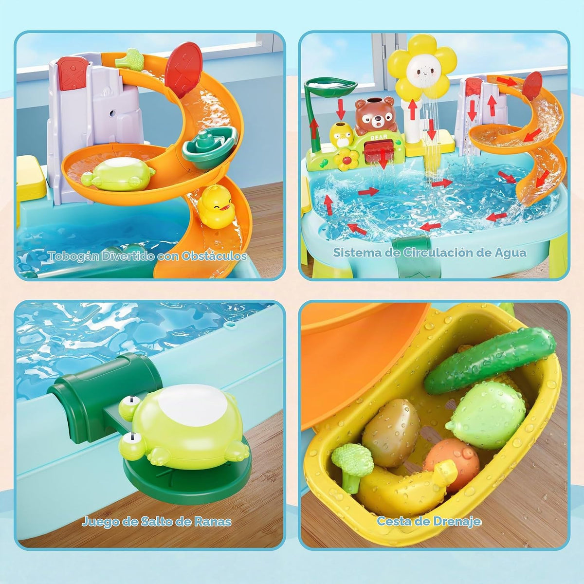 Juguetes de mesa de arena y agua para niños pequeños, fregadero de...
