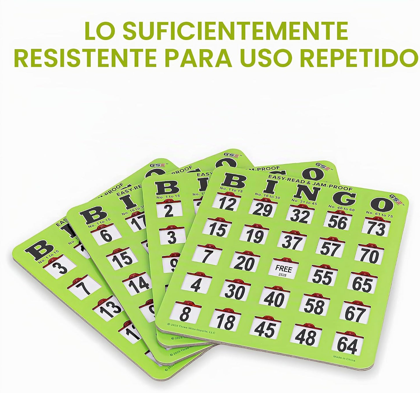 GSE Games &amp; Sports Expert Tarjetas de bingo verdes Jumbo Shutte...