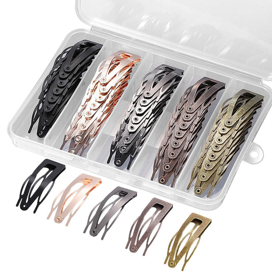 Pinzas de pelo con cierre, 5 colores, pinzas de metal para el cabel...