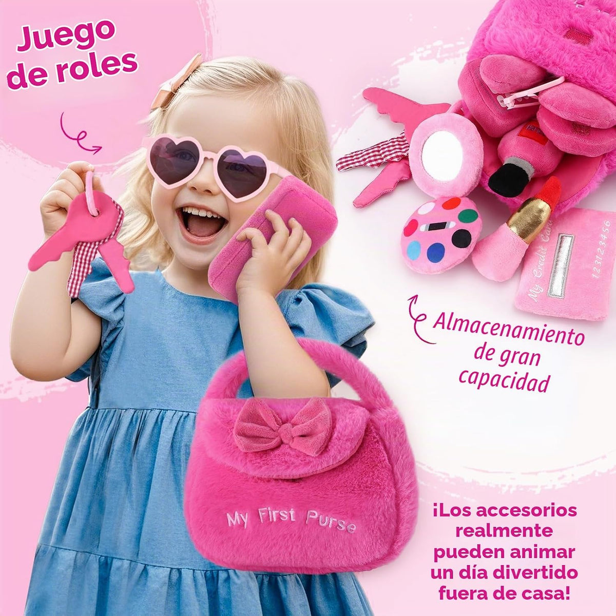 Golray Bolso de Peluche para Niñas Pequeñas Juguete de Juego de Sim...